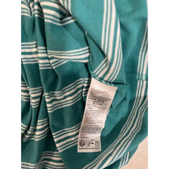 Levi’s Mens Red Tag Striped Relaxed T-shirt Shirt White Teal Size‎ Medium NWT - Picture 7 of 8